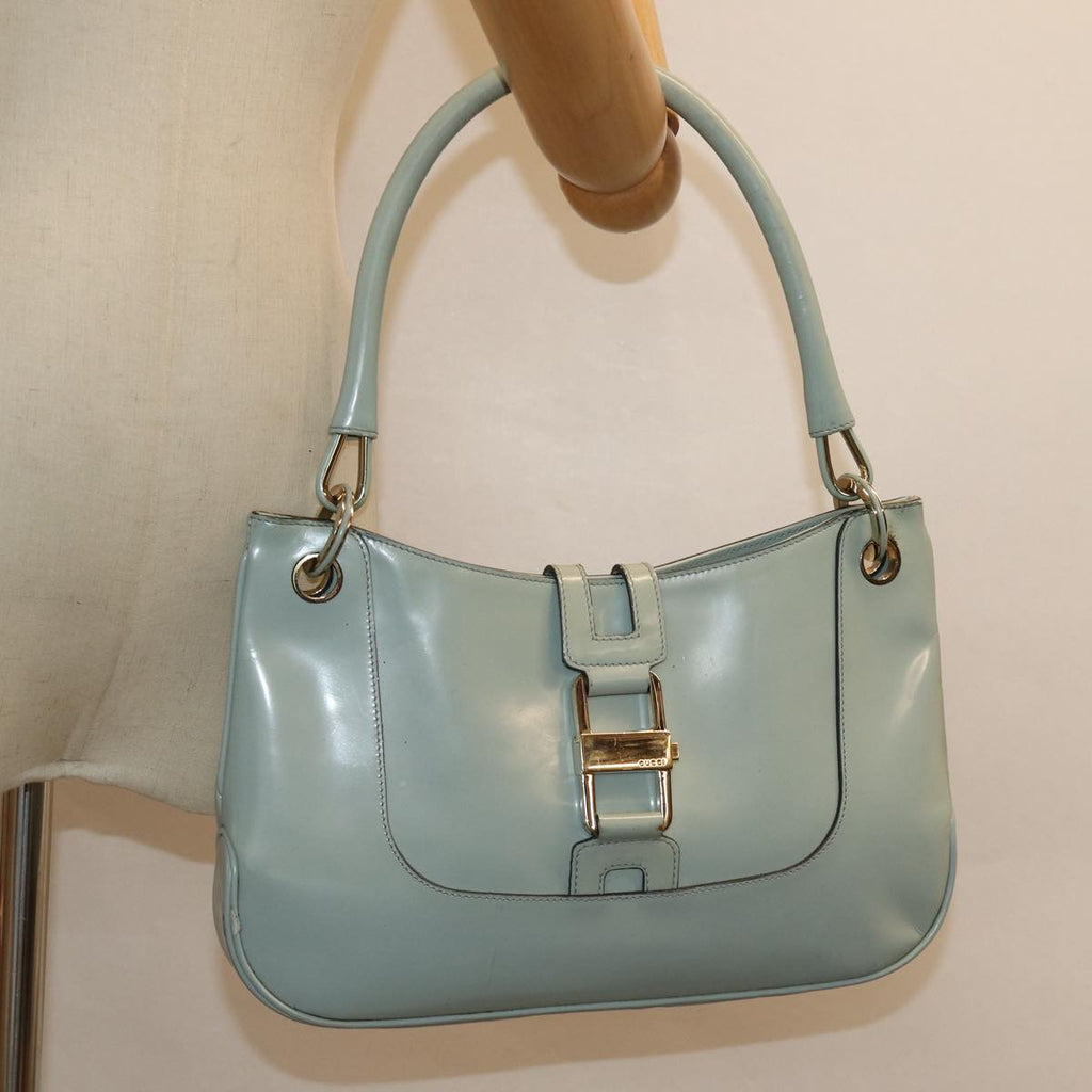 GUCCI Shoulder Bag Enamel Blue Gold 001 4150 86524