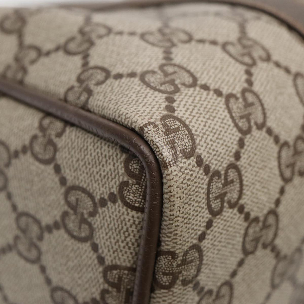 GUCCI GG Supreme Web Sherry Line Boston Bag PVC Beige Gold 40 02 007 86544