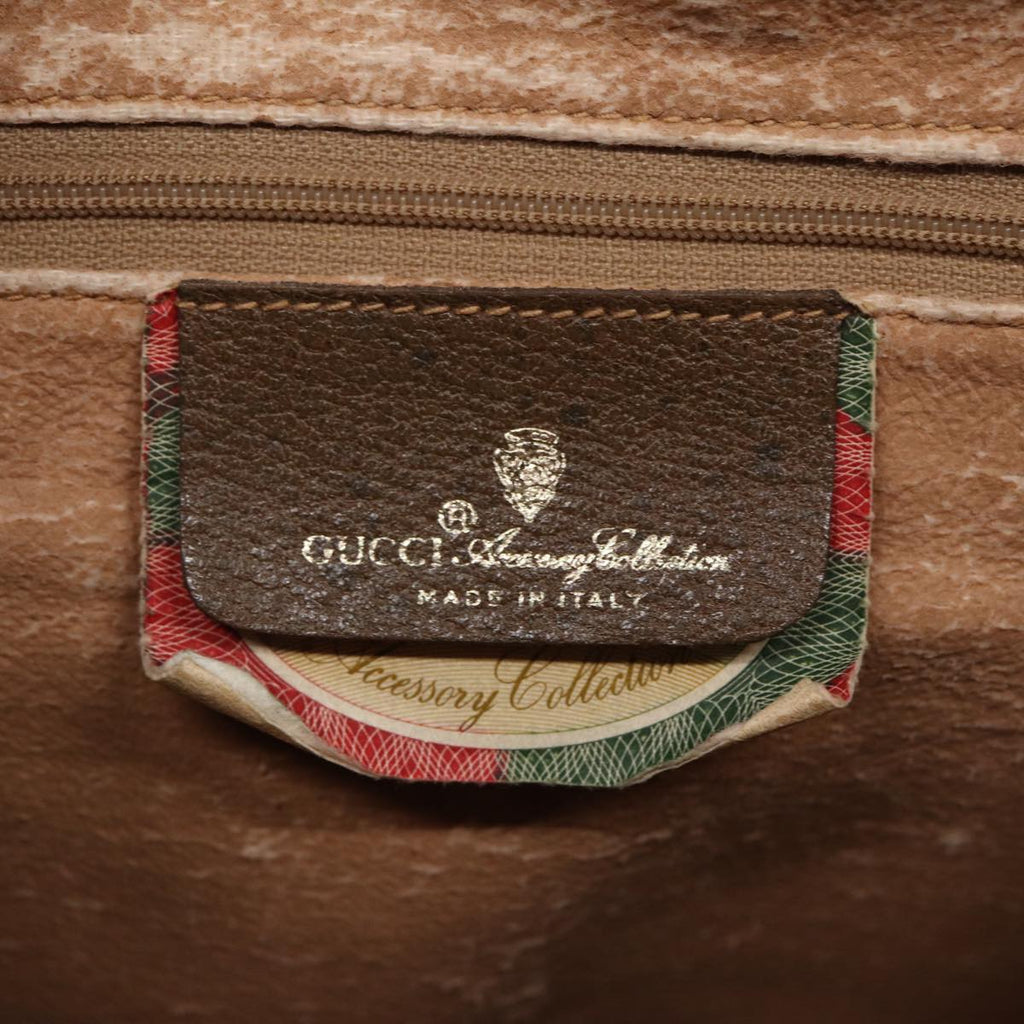 GUCCI GG Supreme Web Sherry Line Boston Bag PVC Beige Gold 40 02 007 86544