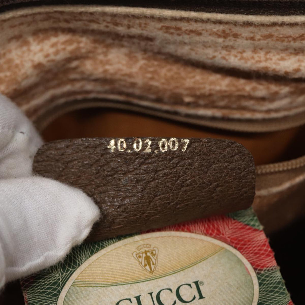 GUCCI GG Supreme Web Sherry Line Boston Bag PVC Beige Gold 40 02 007 86544