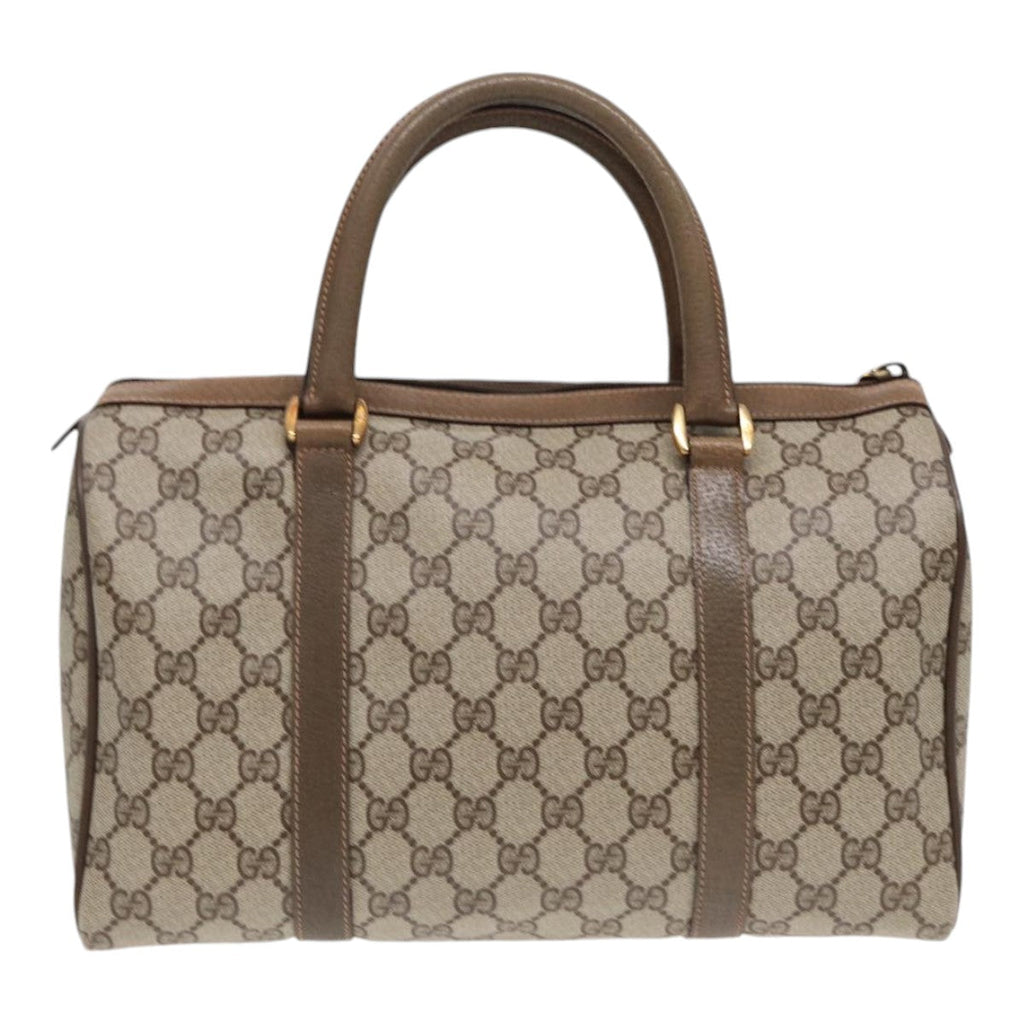 GUCCI GG Supreme Web Sherry Line Boston Bag PVC Beige Gold 40 02 007 86544