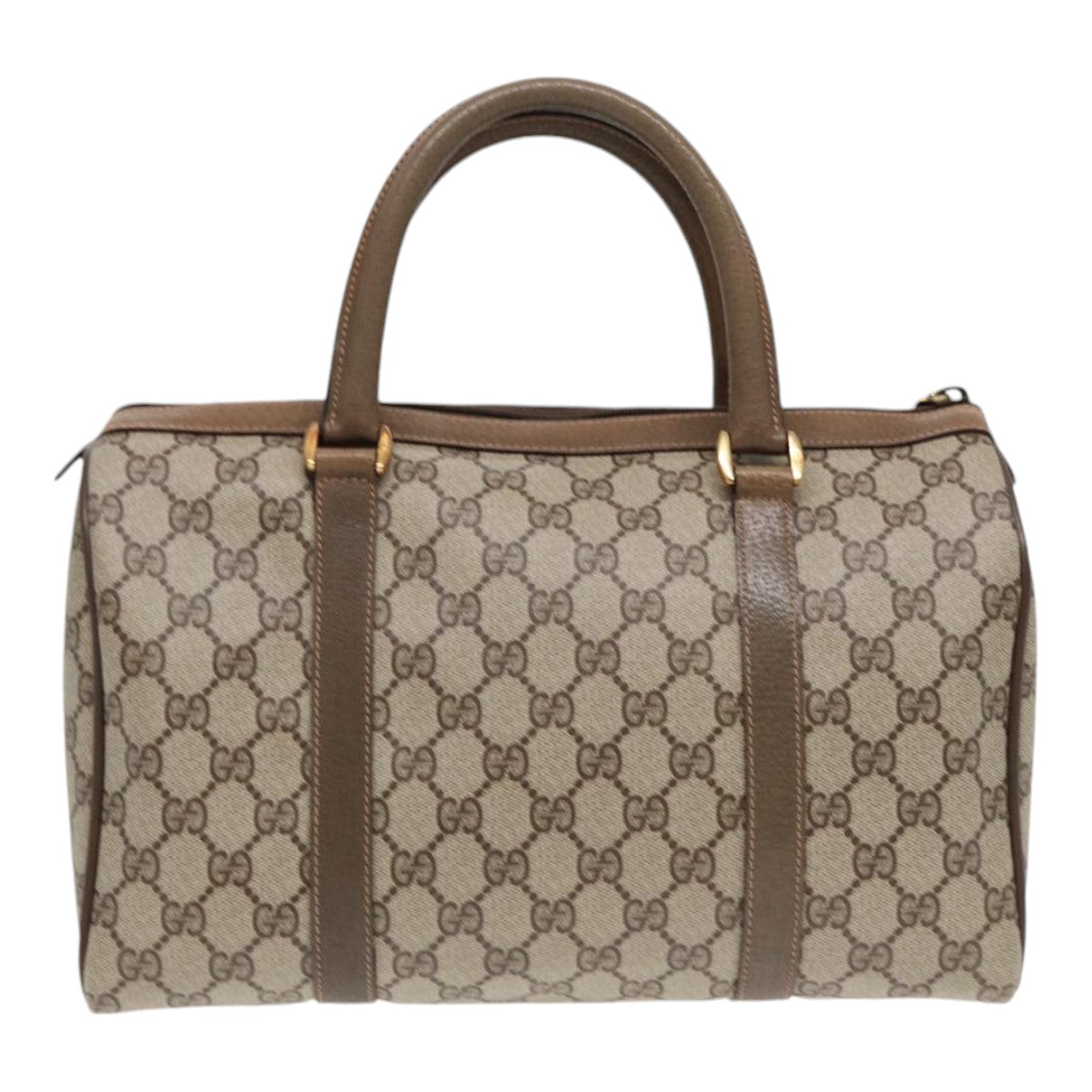 GUCCI GG Supreme Web Sherry Line Boston Bag PVC Beige Gold 40 02 007 86544