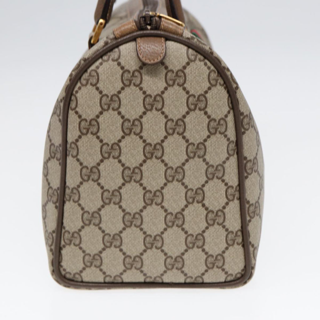 GUCCI GG Supreme Web Sherry Line Boston Bag PVC Beige Gold 40 02 007 86544