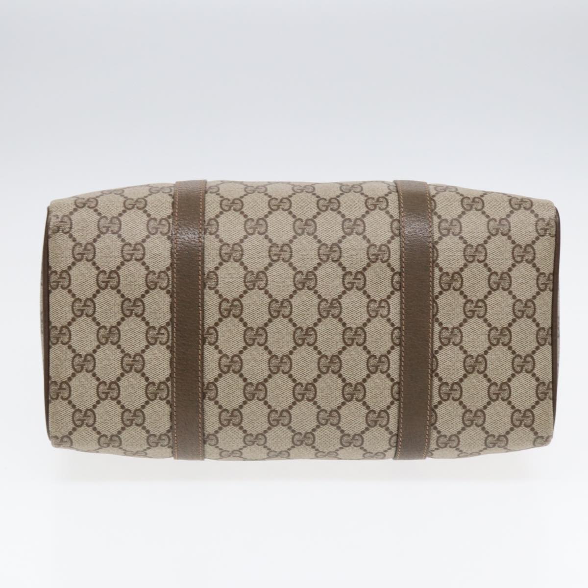 GUCCI GG Supreme Web Sherry Line Boston Bag PVC Beige Gold 40 02 007 86544