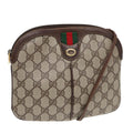 GUCCI GG Supreme Web Sherry Line Shoulder Bag PVC Beige Gold 86551