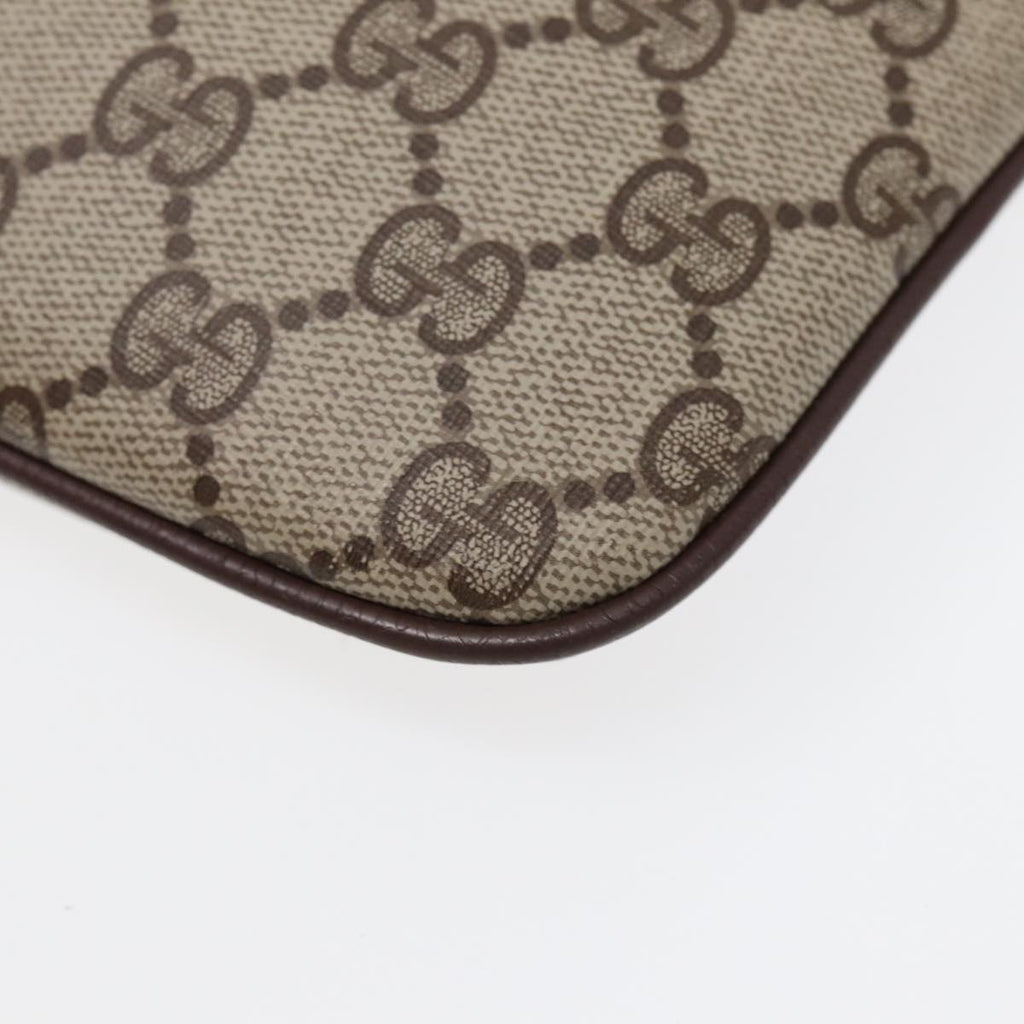 GUCCI GG Supreme Web Sherry Line Shoulder Bag PVC Beige Gold 86551