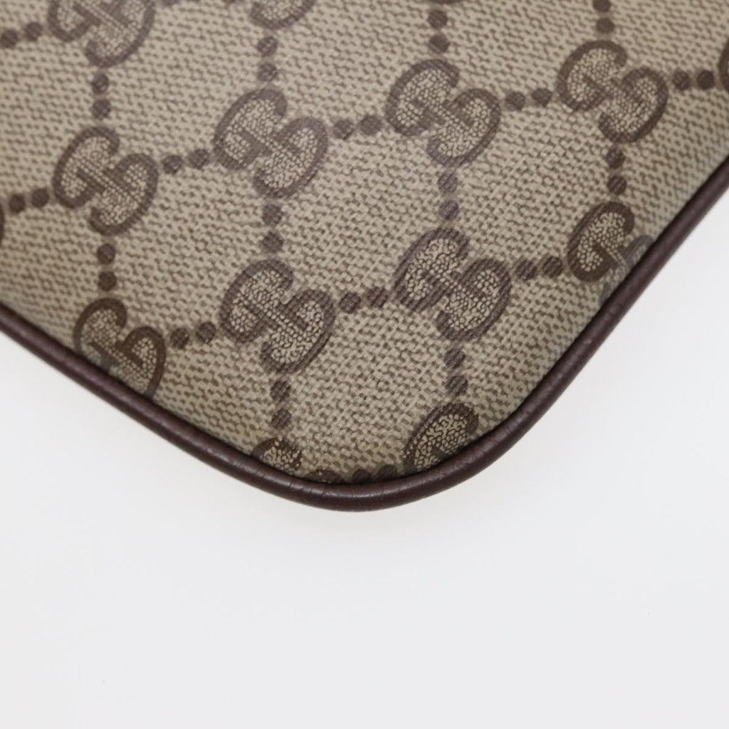 GUCCI GG Supreme Web Sherry Line Shoulder Bag PVC Beige Gold 86551