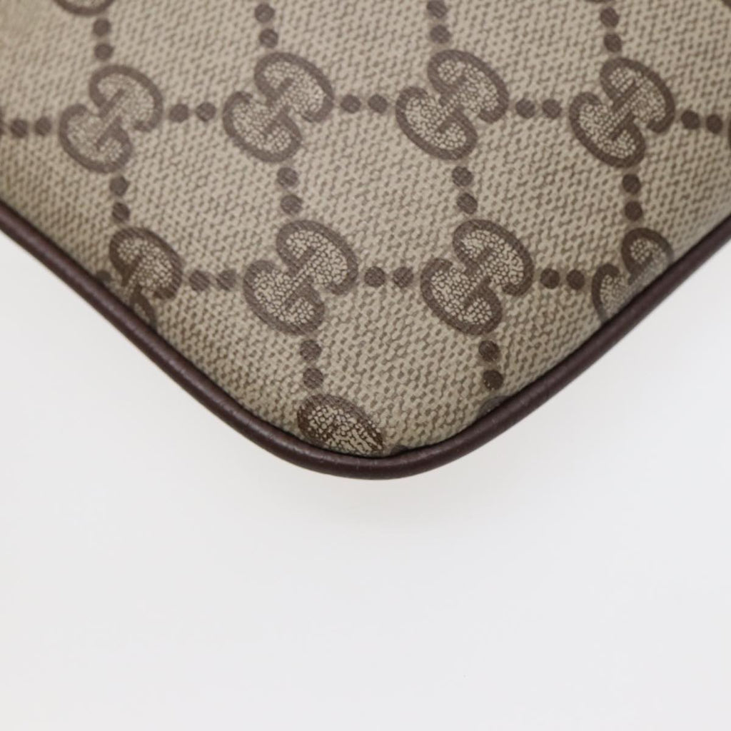 GUCCI GG Supreme Web Sherry Line Shoulder Bag PVC Beige Gold 86551