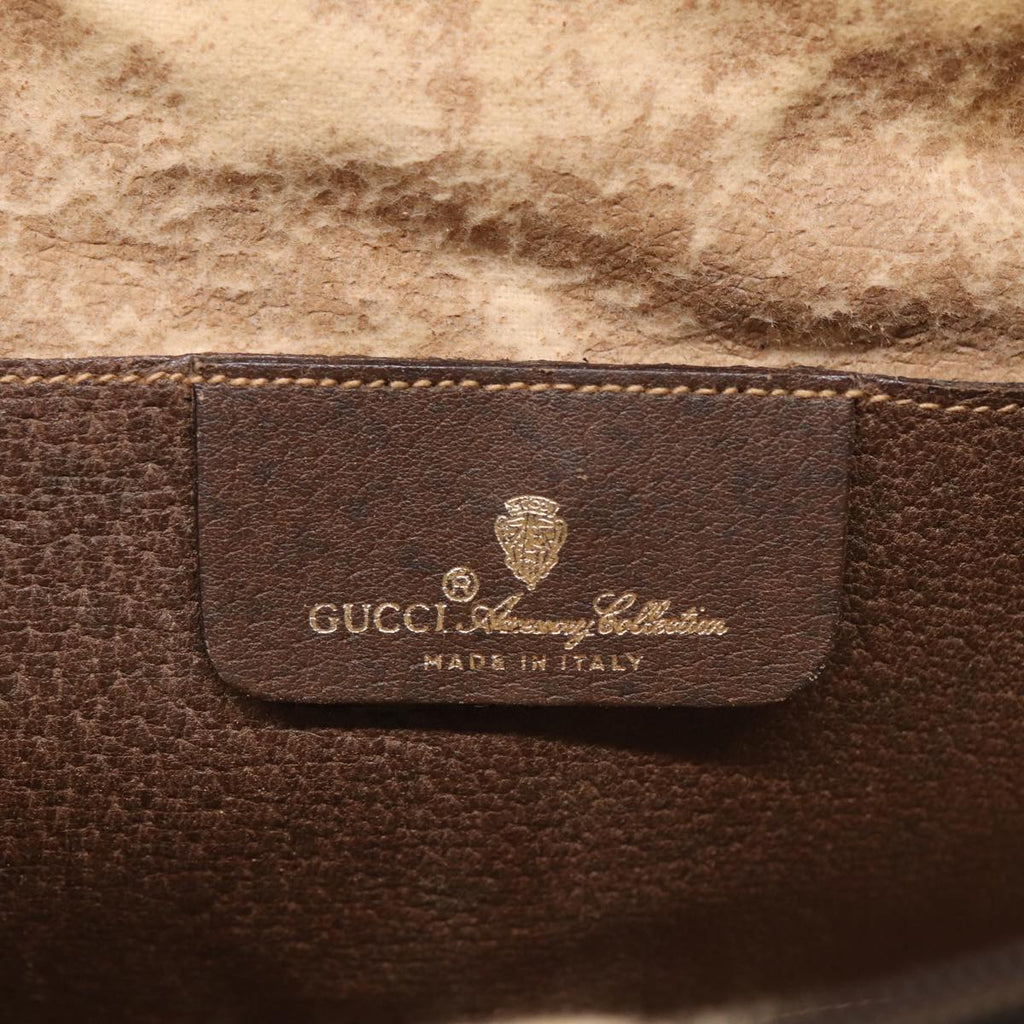 GUCCI GG Supreme Web Sherry Line Shoulder Bag PVC Beige Gold 86551