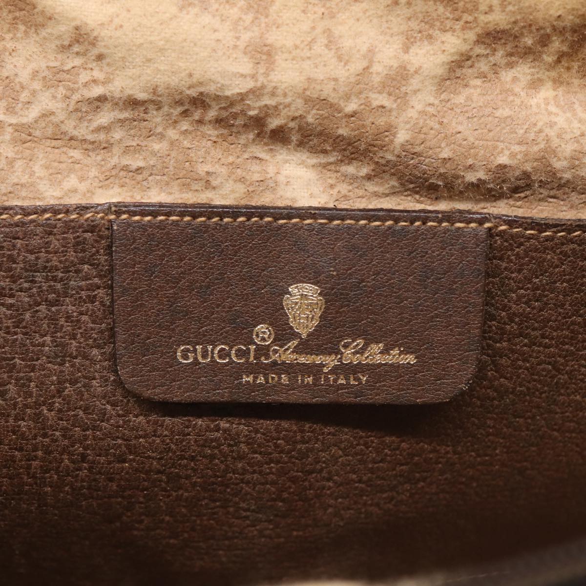 GUCCI GG Supreme Web Sherry Line Shoulder Bag PVC Beige Gold 86551