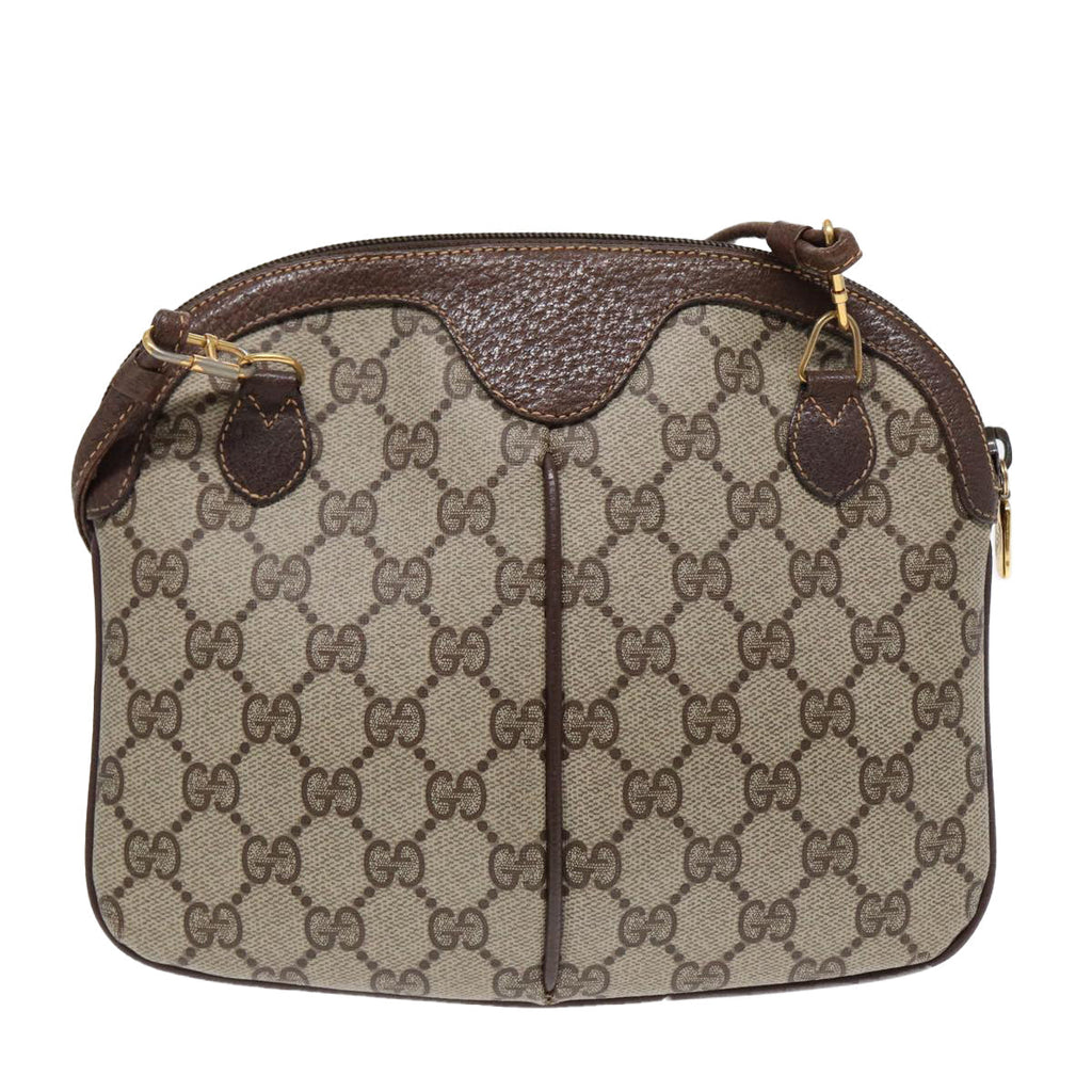 GUCCI GG Supreme Web Sherry Line Shoulder Bag PVC Beige Gold 86551