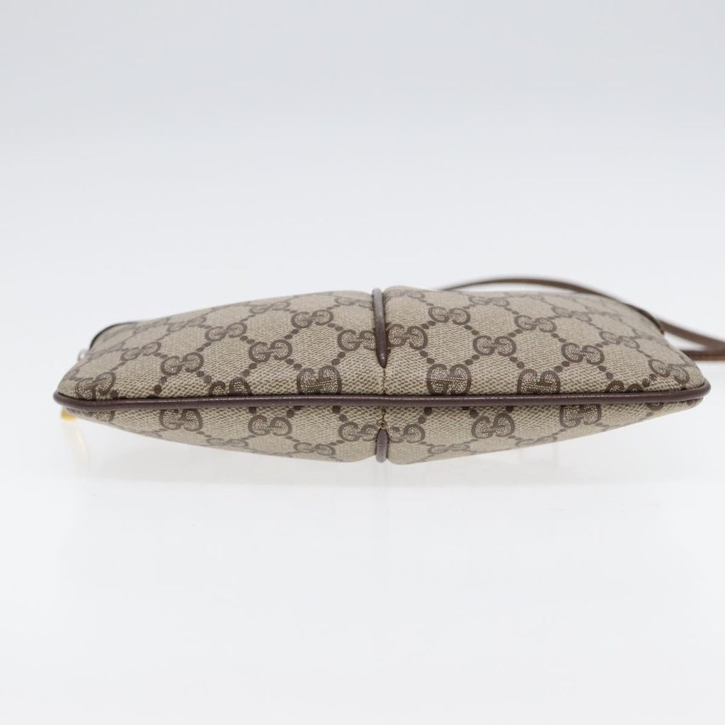 GUCCI GG Supreme Web Sherry Line Shoulder Bag PVC Beige Gold 86551