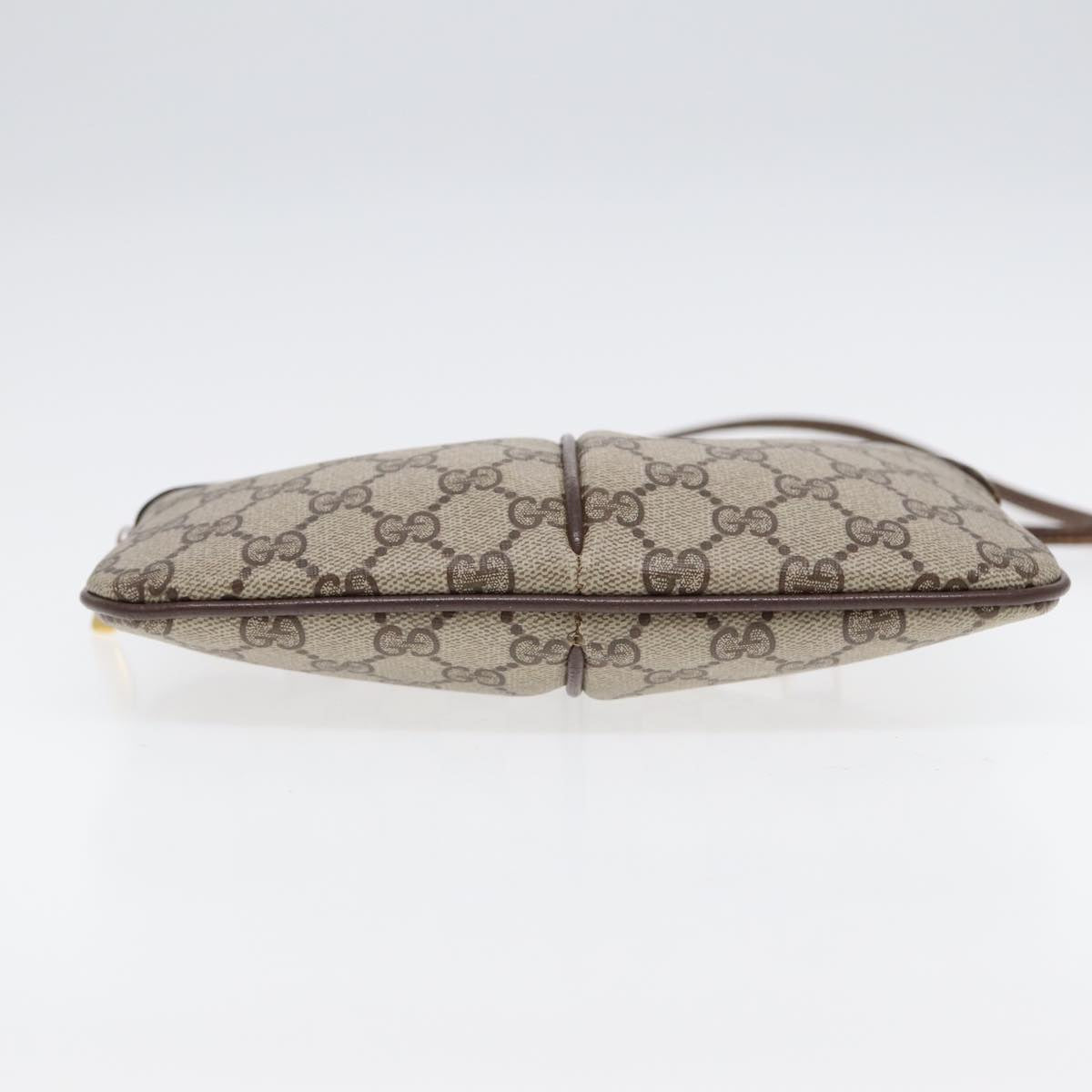 GUCCI GG Supreme Web Sherry Line Shoulder Bag PVC Beige Gold 86551