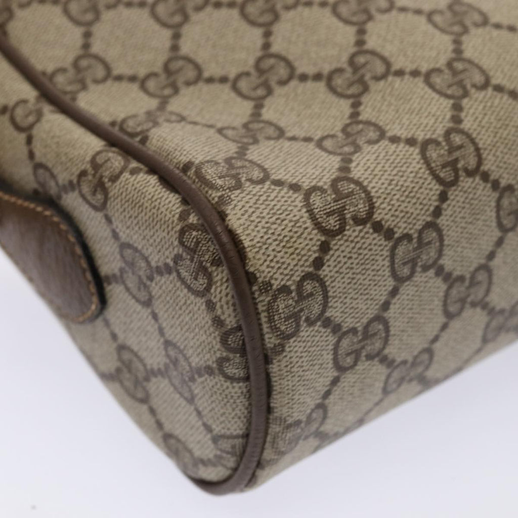 GUCCI GG Supreme Web Sherry Line Shoulder Bag PVC Beige Gold 86552