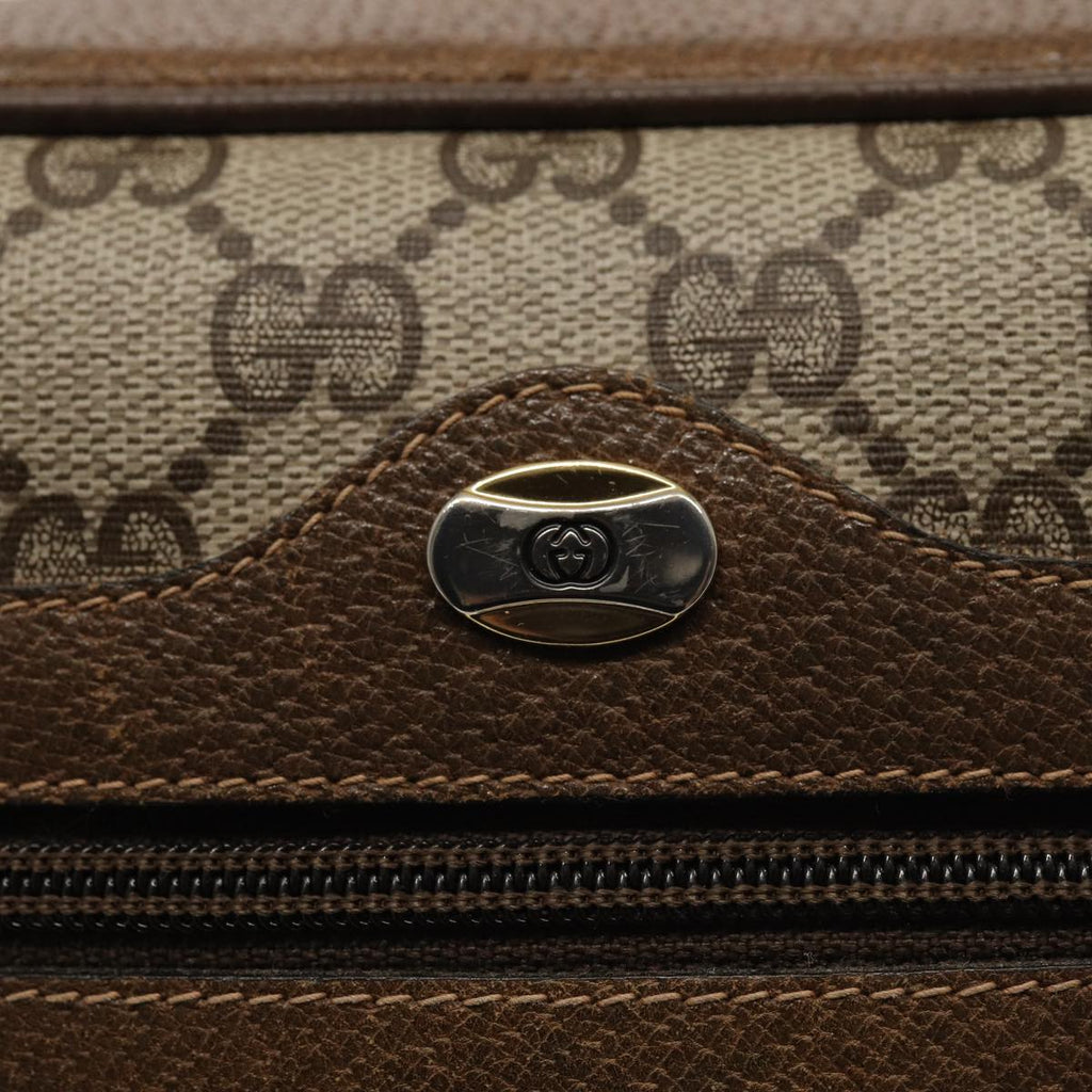 GUCCI GG Supreme Web Sherry Line Shoulder Bag PVC Beige Gold 86552