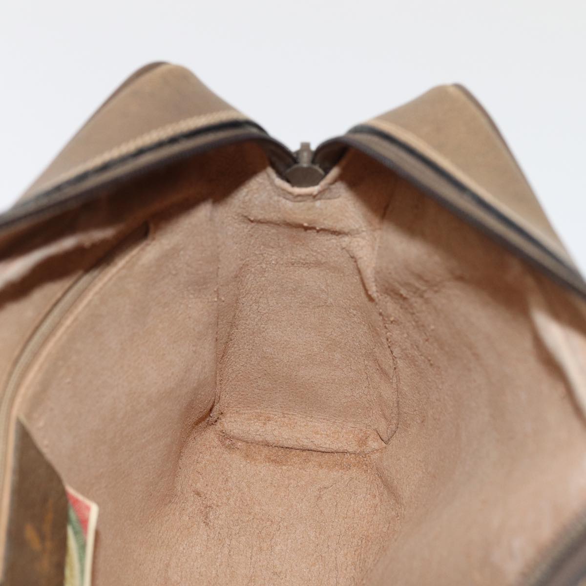 GUCCI GG Supreme Web Sherry Line Shoulder Bag PVC Beige Gold 86552