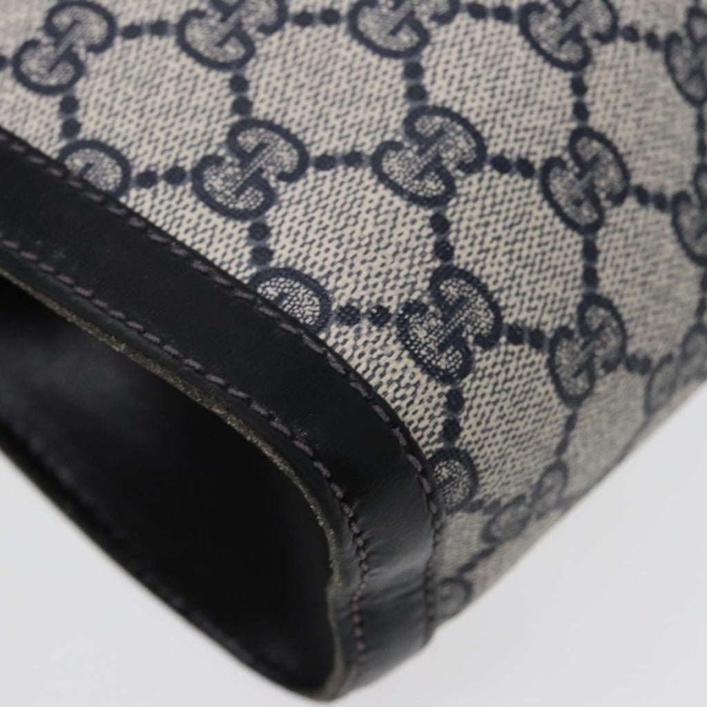 GUCCI GG Supreme Sherry Line Clutch Bag PVC Navy Gold 67 014 3087 86554