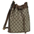 GUCCI GG Supreme Drawstring Bag Web Sherry Line Shoulder Bag PVC  86555