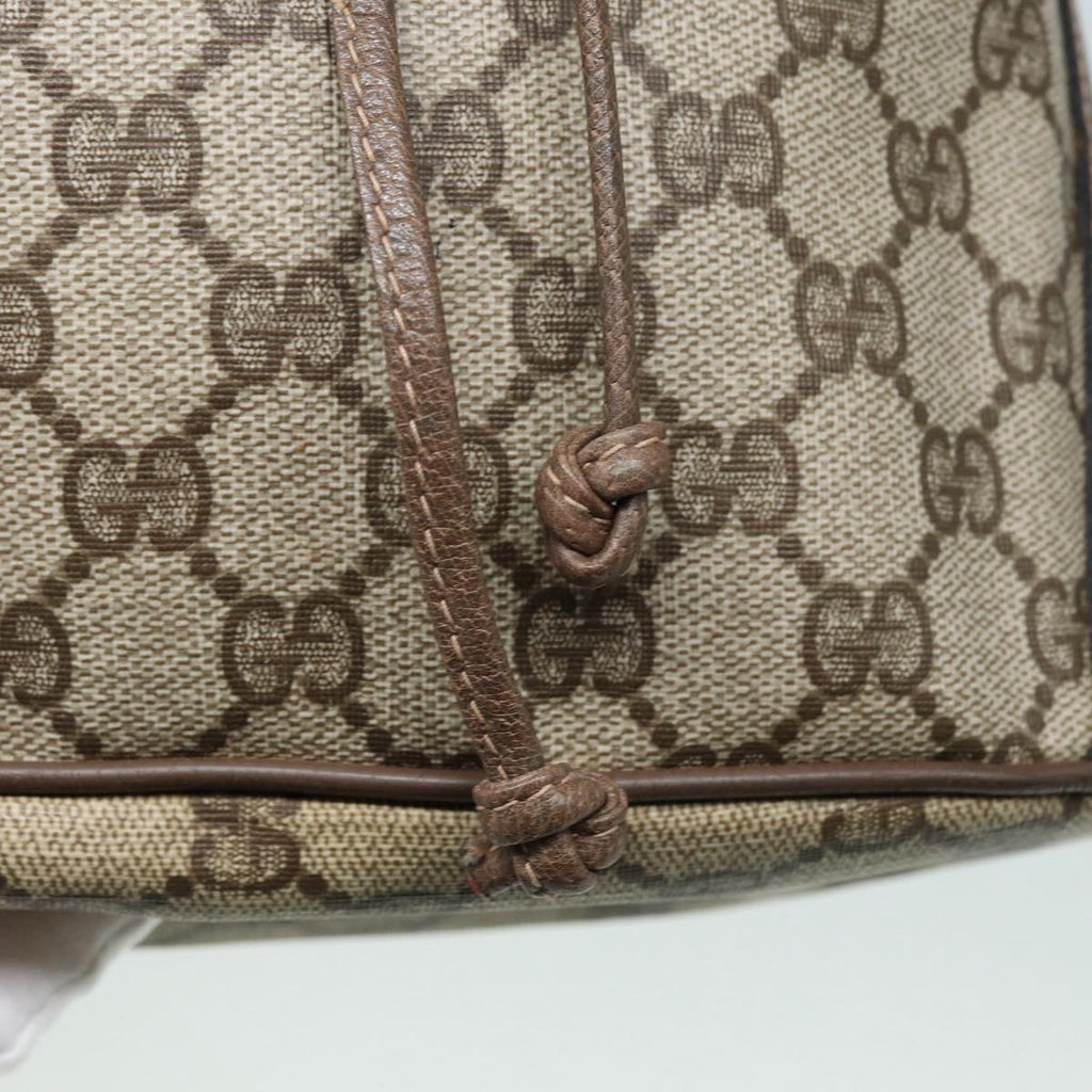 GUCCI GG Supreme Drawstring Bag Web Sherry Line Shoulder Bag PVC  86555