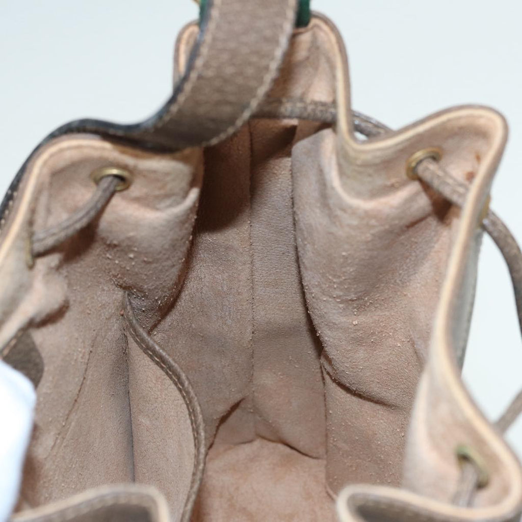 GUCCI GG Supreme Drawstring Bag Web Sherry Line Shoulder Bag PVC  86555