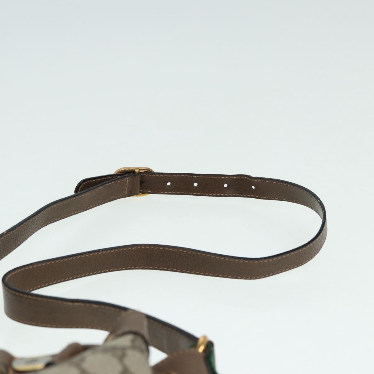 GUCCI GG Supreme Drawstring Bag Web Sherry Line Shoulder Bag PVC  86555