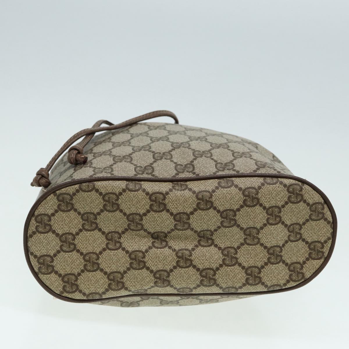 GUCCI GG Supreme Drawstring Bag Web Sherry Line Shoulder Bag PVC  86555