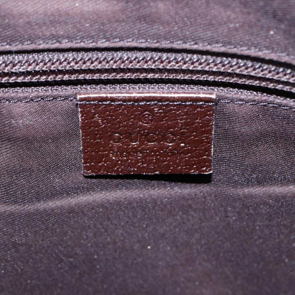 GUCCI GG Canvas Shoulder Bag Beige Brown Silver 131211 86557