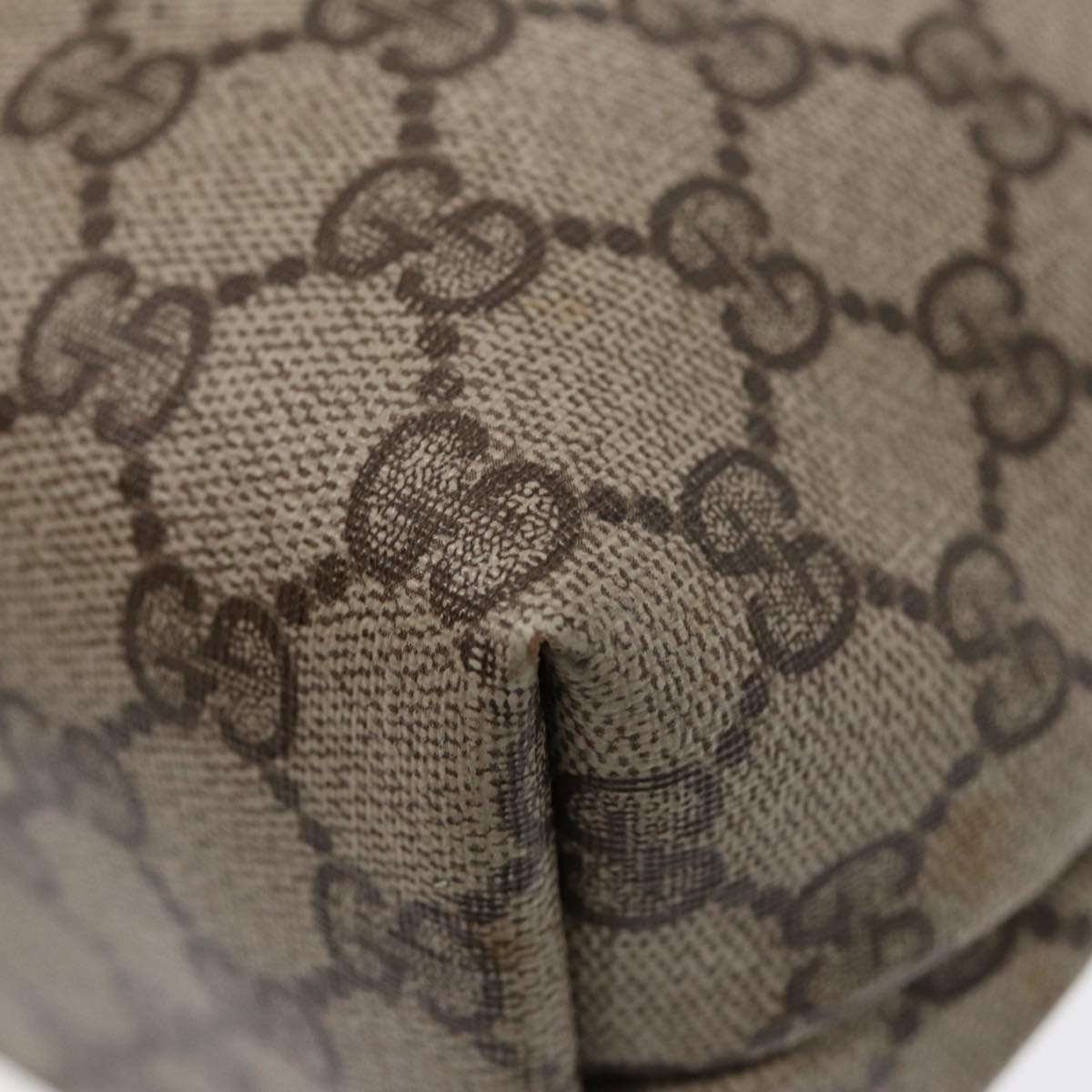GUCCI GG Supreme Web Sherry Line Tote Bag PVC Leather Beige 39 02 003 86559