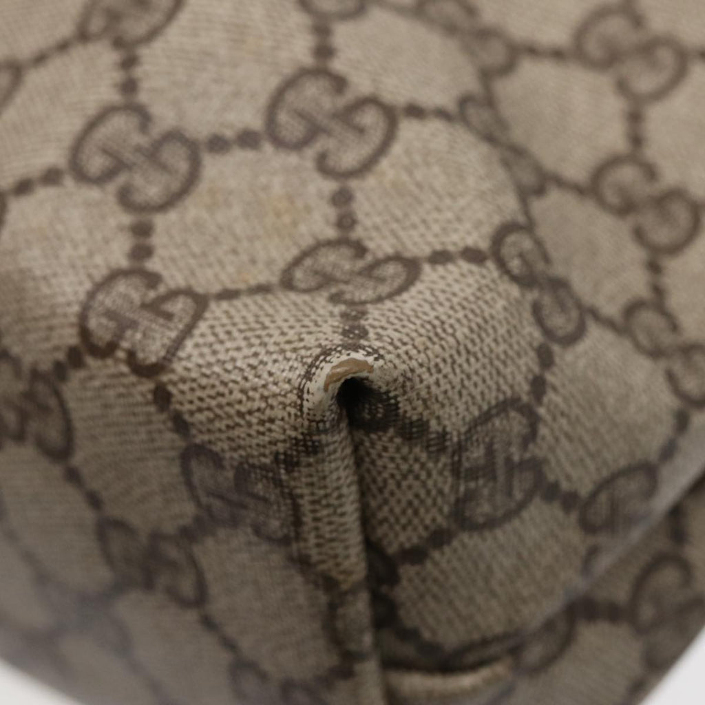 GUCCI GG Supreme Web Sherry Line Tote Bag PVC Leather Beige 39 02 003 86559