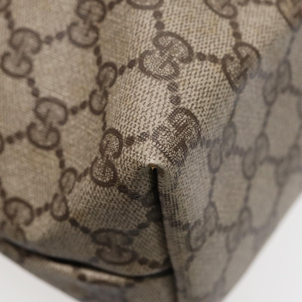 GUCCI GG Supreme Web Sherry Line Tote Bag PVC Leather Beige 39 02 003 86559