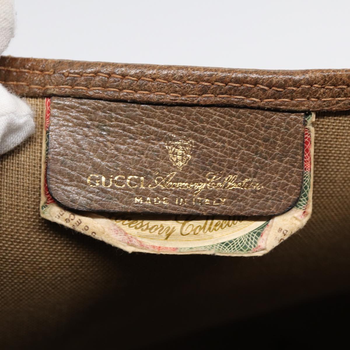 GUCCI GG Supreme Web Sherry Line Tote Bag PVC Leather Beige 39 02 003 86559