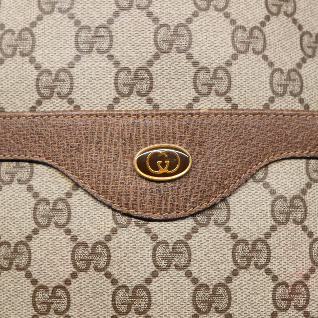 GUCCI GG Supreme Web Sherry Line Tote Bag PVC Leather Beige 39 02 003 86560