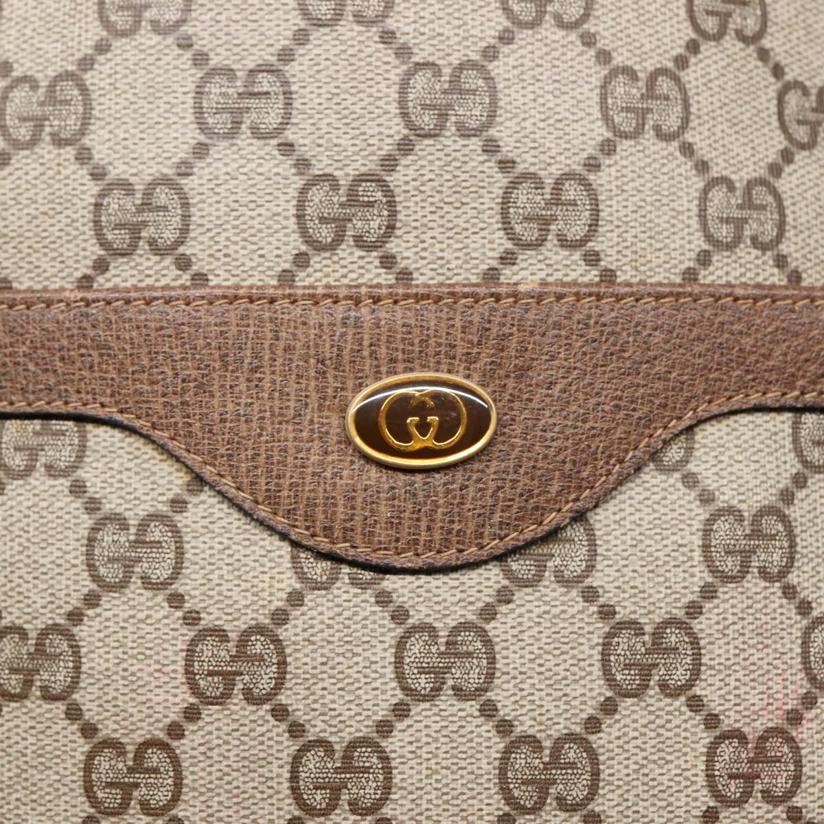GUCCI GG Supreme Web Sherry Line Tote Bag PVC Leather Beige 39 02 003 86560