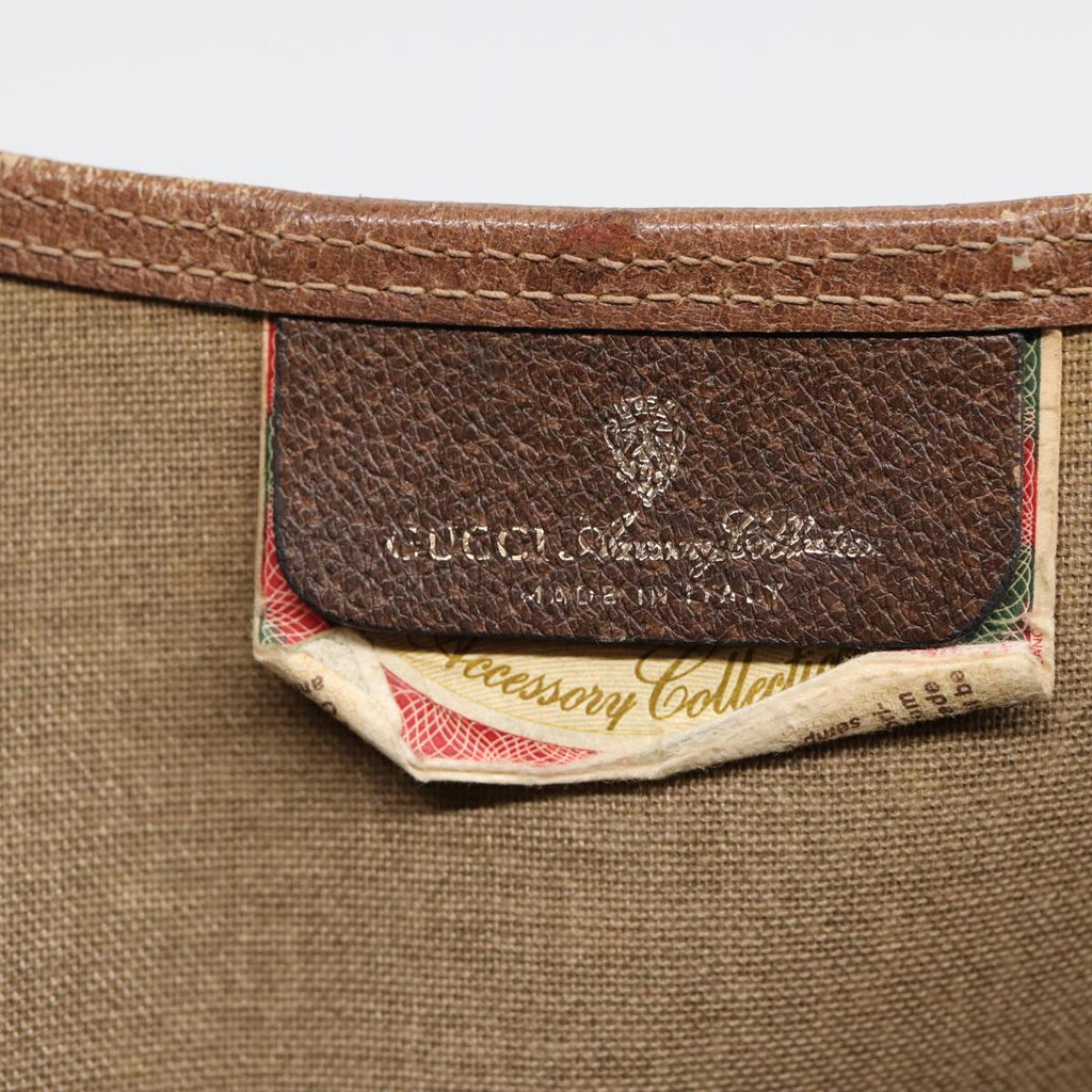 GUCCI GG Supreme Web Sherry Line Tote Bag PVC Leather Beige 39 02 003 86560