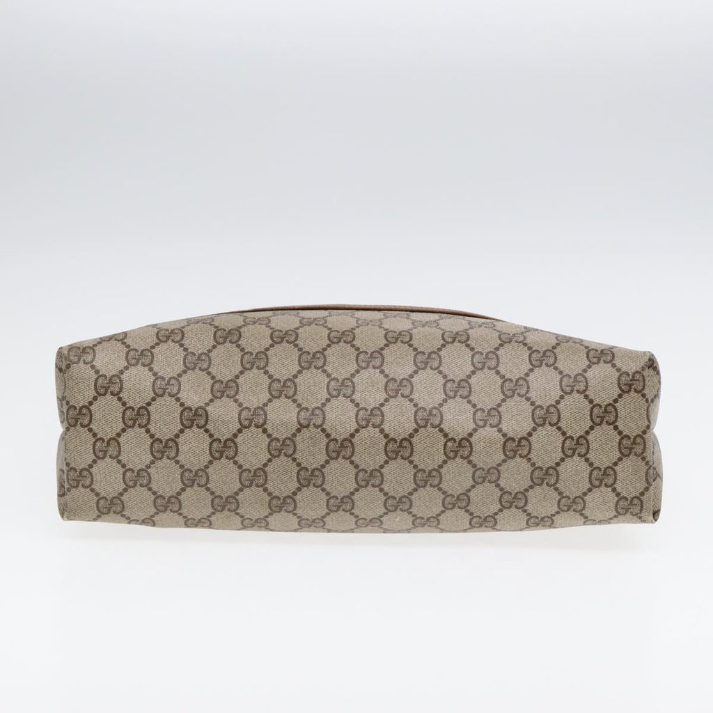 GUCCI GG Supreme Web Sherry Line Tote Bag PVC Leather Beige 39 02 003 86560