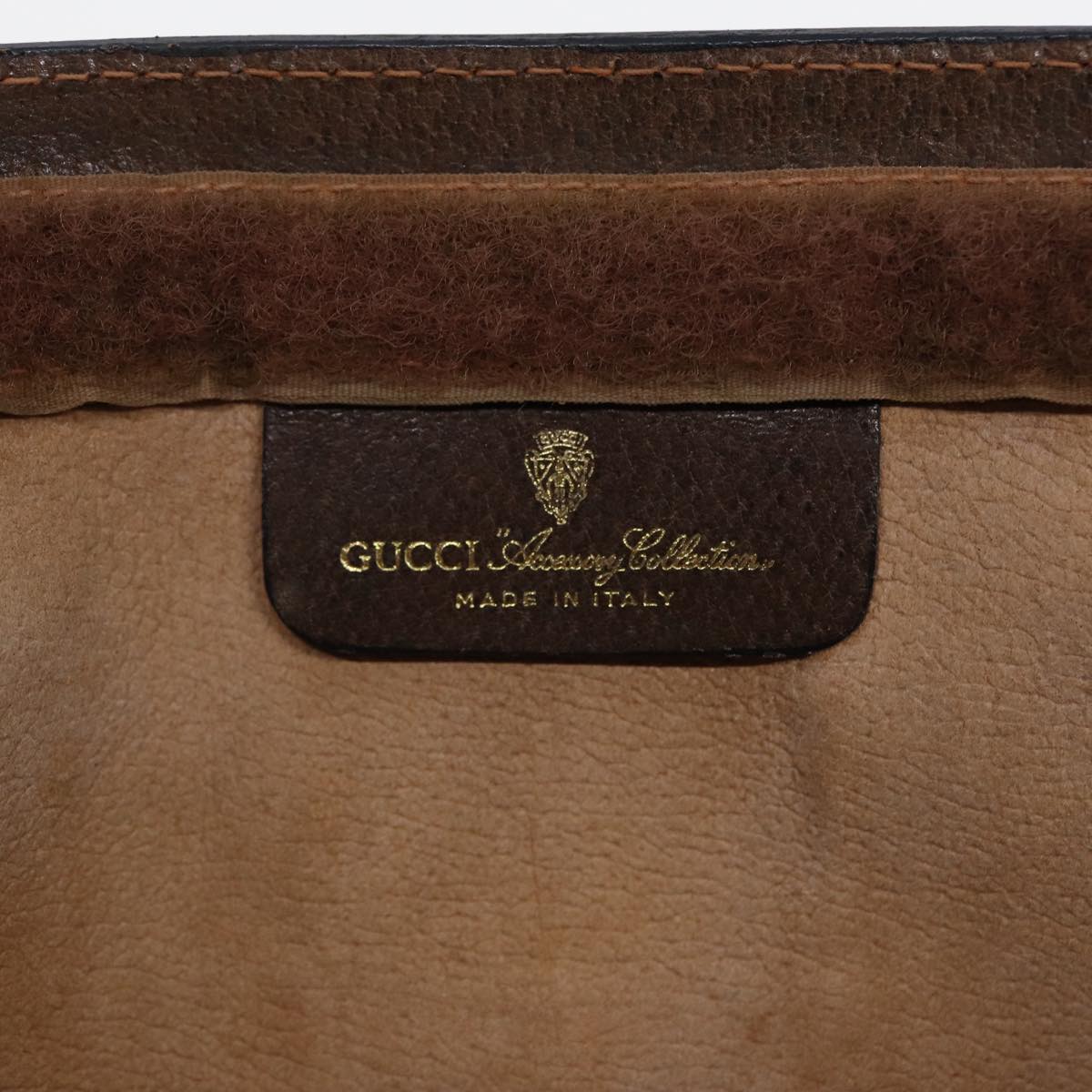 GUCCI Web Sherry Line GG Supreme Clutch Bag PVC Beige 89 01 002 86599
