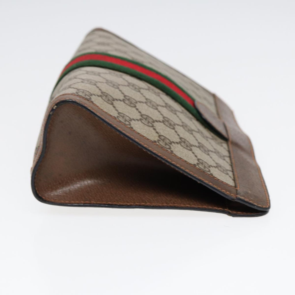 GUCCI Web Sherry Line GG Supreme Clutch Bag PVC Beige 89 01 002 86599