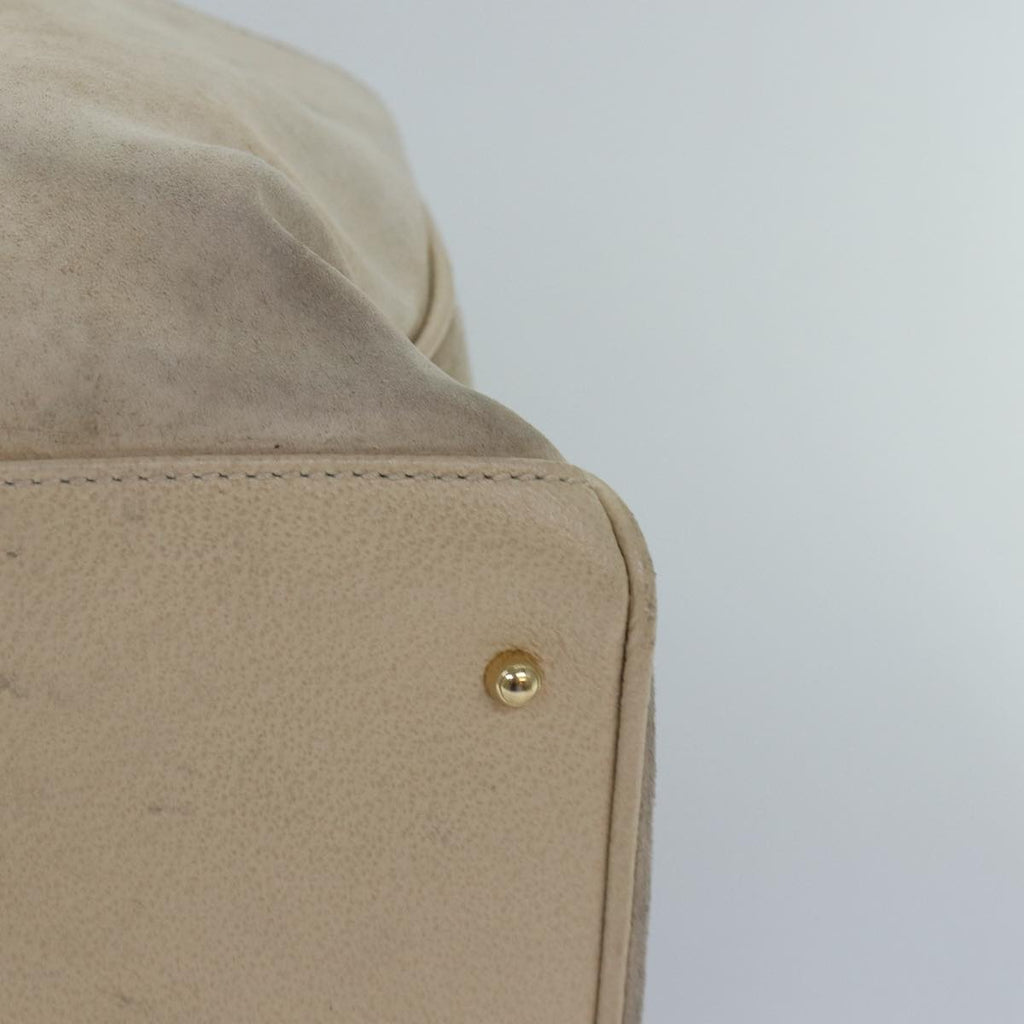 GUCCI Bamboo Hand Bag Suede 2way Beige Gold 002 2855 0322 0 86613