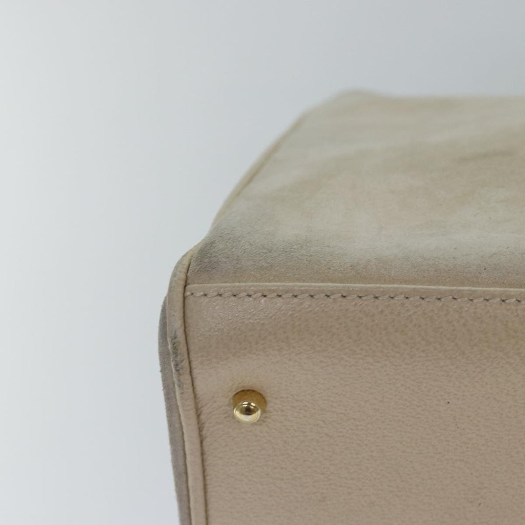 GUCCI Bamboo Hand Bag Suede 2way Beige Gold 002 2855 0322 0 86613
