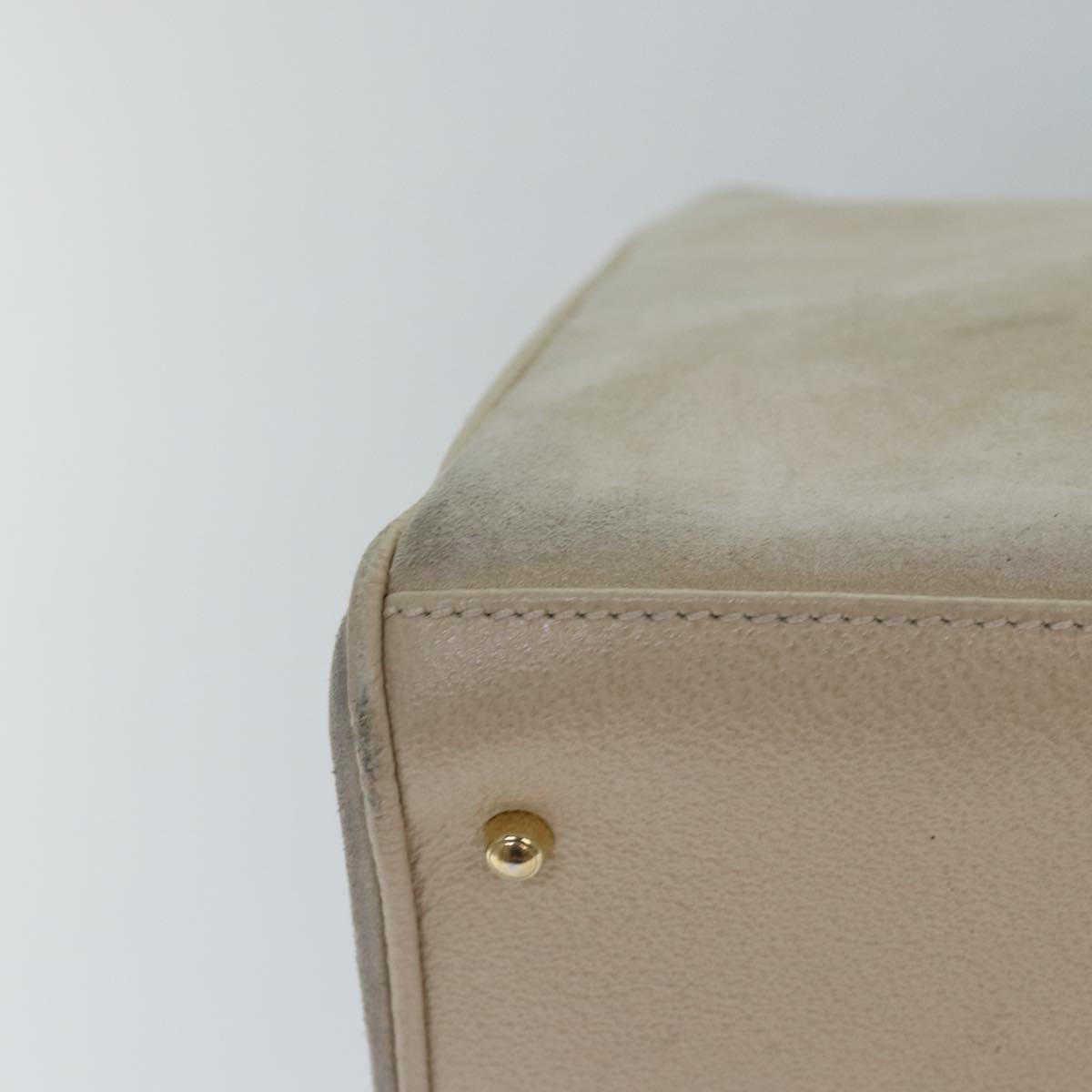 GUCCI Bamboo Hand Bag Suede 2way Beige Gold 002 2855 0322 0 86613