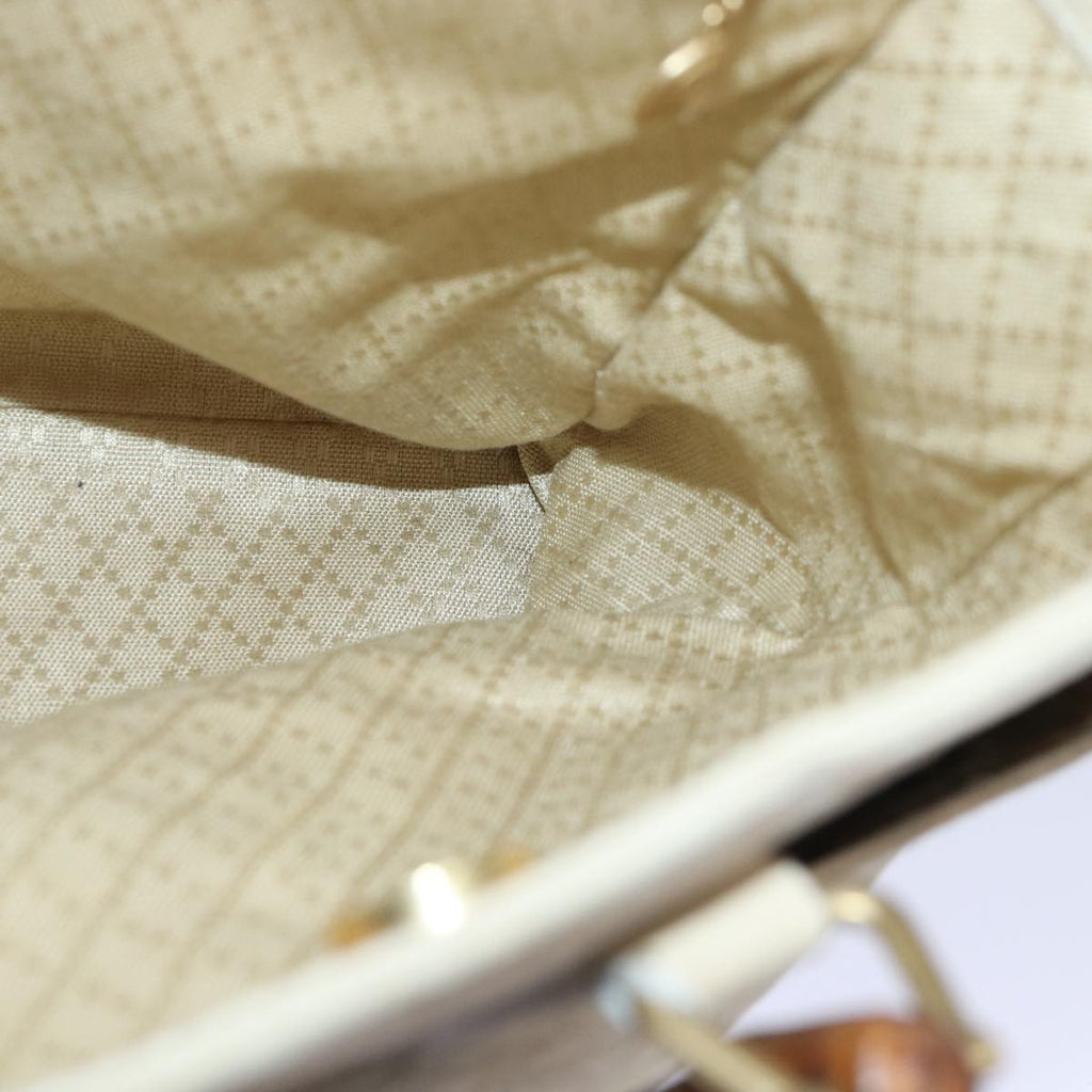 GUCCI Bamboo Hand Bag Suede 2way Beige Gold 002 2855 0322 0 86613