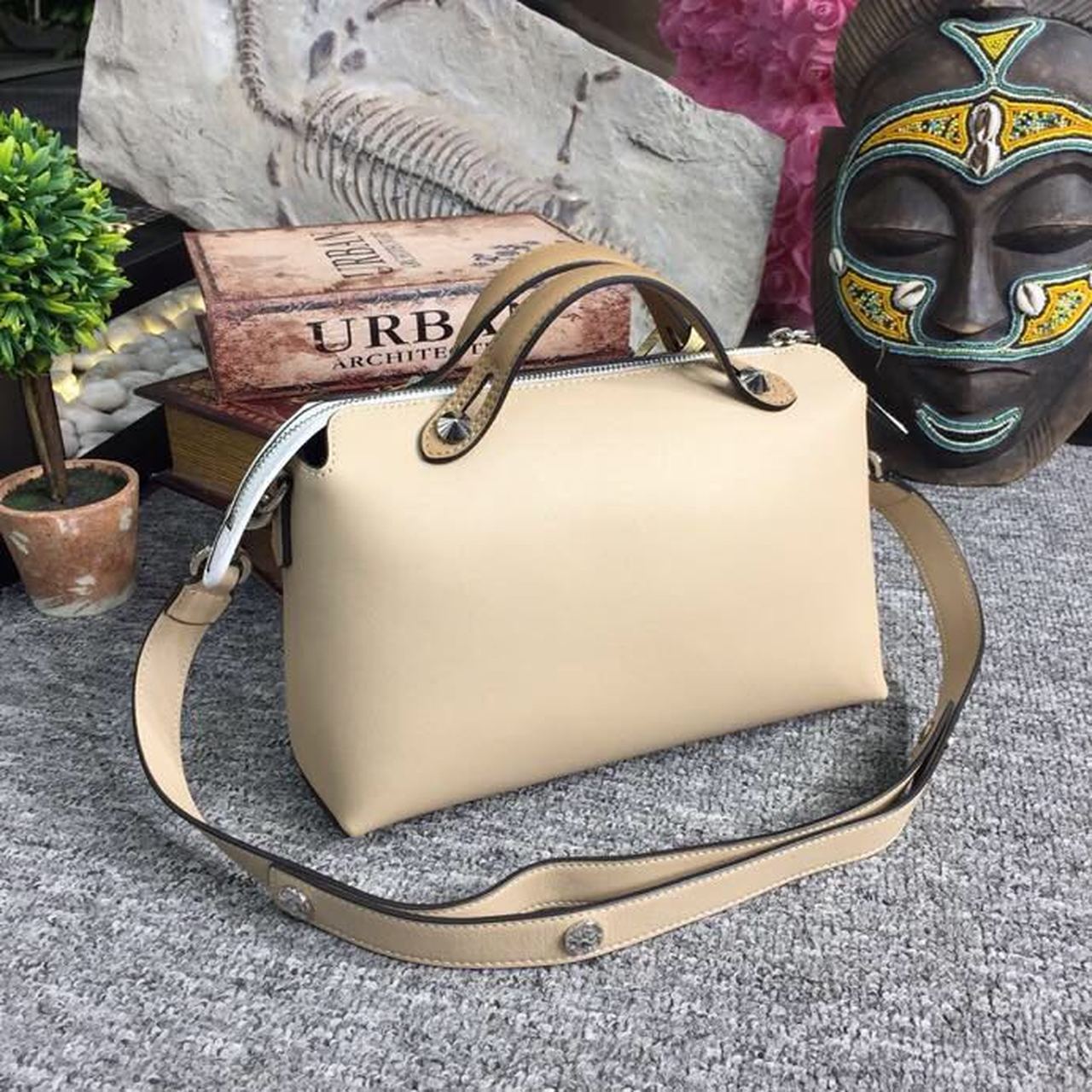 FI By The Way MeGLAMIum Bag Beige For Women, Handbags, Shoulder And Crossbody Bags 10.6in/27cm FF 8BL1461