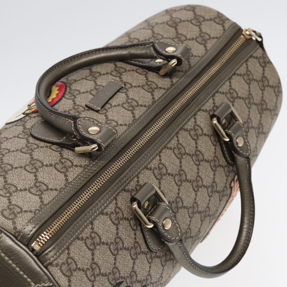 GUCCI GG Supreme UNICEF Snowman in Africa Boston Bag PVC Beige 189895 86638