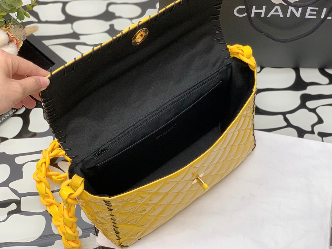 CHLVinyl Classic Yellow Shoulder bag For Women 29cm/11.5in