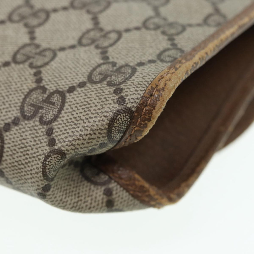 GUCCI GG Supreme Web Sherry Line Clutch Bag PVC Beige Gold 89 01 030 86641