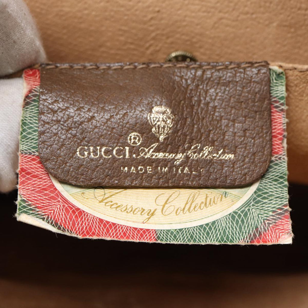 GUCCI GG Supreme Web Sherry Line Clutch Bag PVC Beige Gold 89 01 030 86641