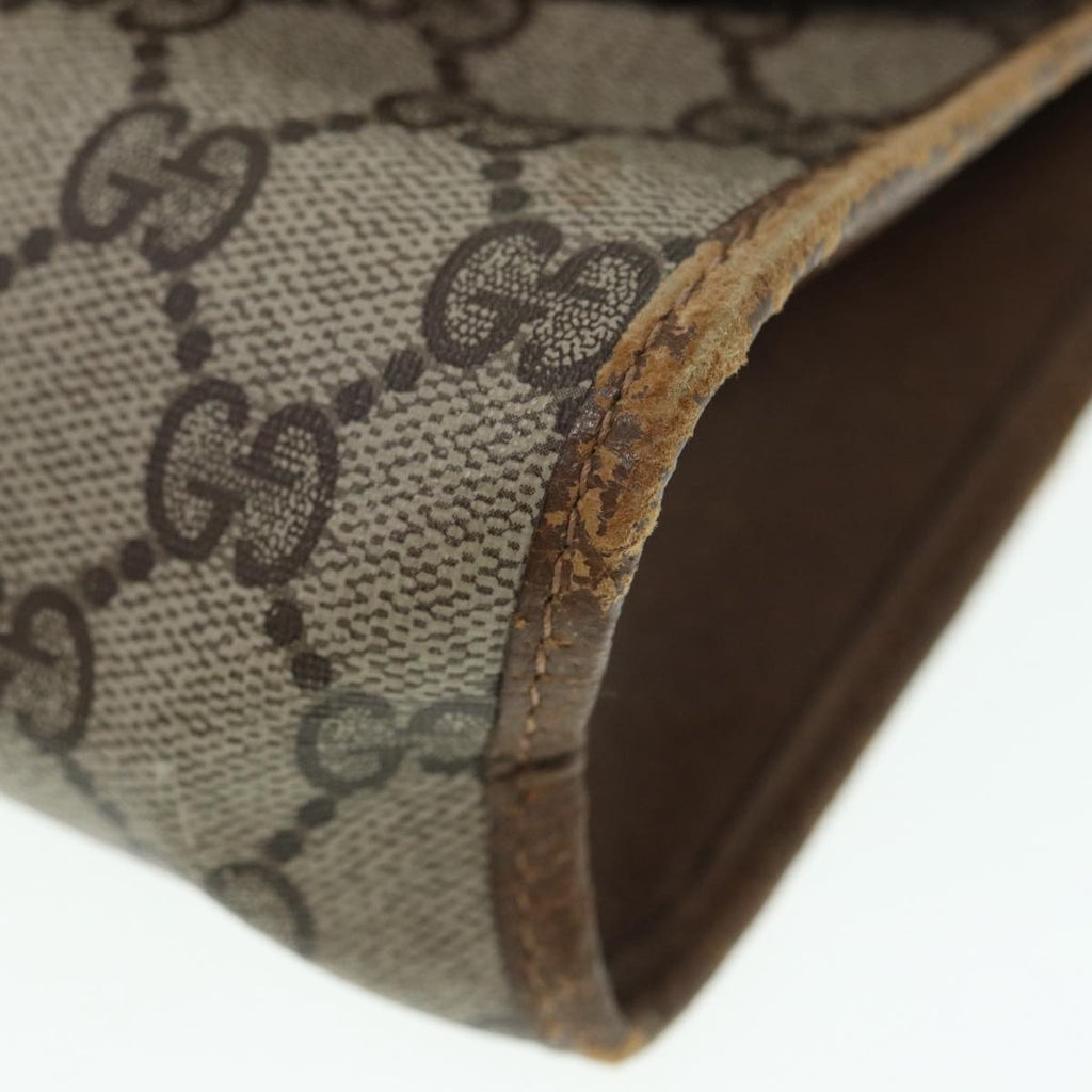 GUCCI GG Supreme Web Sherry Line Clutch Bag PVC Beige Gold 89 01 030 86641