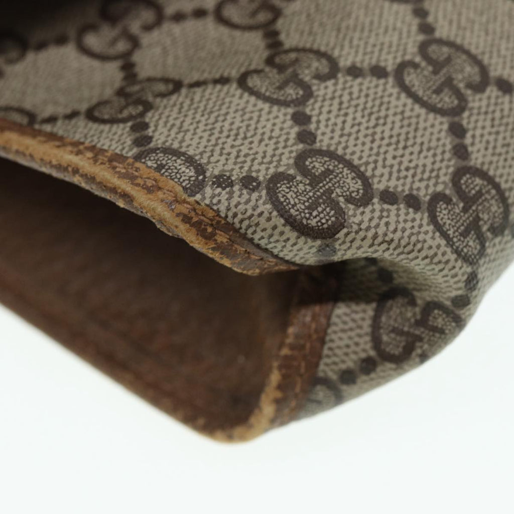 GUCCI GG Supreme Web Sherry Line Clutch Bag PVC Beige Gold 89 01 030 86641