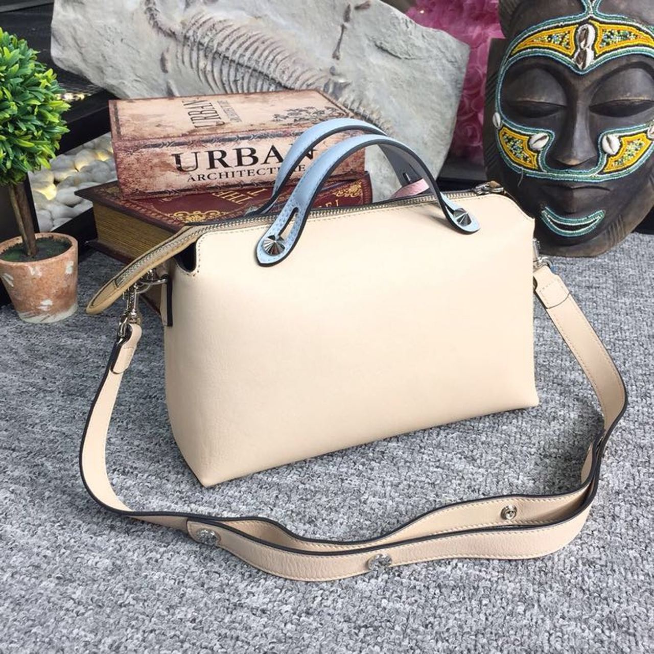 FI By The Way MeGLAMIum Bag Beige For Women, Handbags, Shoulder And Crossbody Bags 10.6in/27cm FF 8BL1461