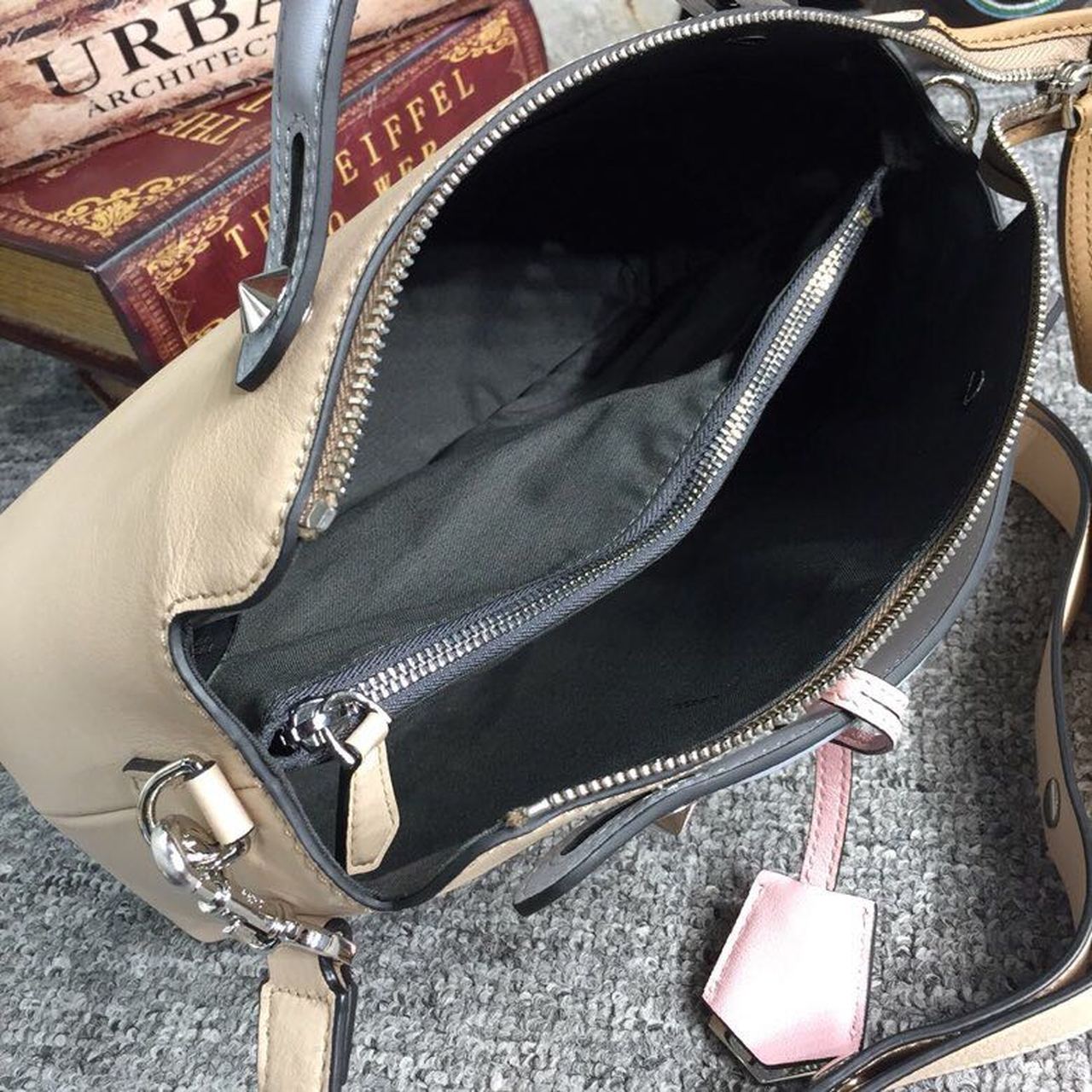 FI By The Way MeGLAMIum Bag Beige For Women, Handbags, Shoulder And Crossbody Bags 10.6in/27cm FF 8BL1461